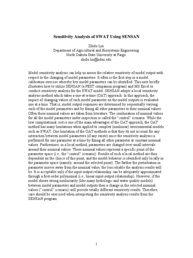 Sensitivity Analysis Pdf