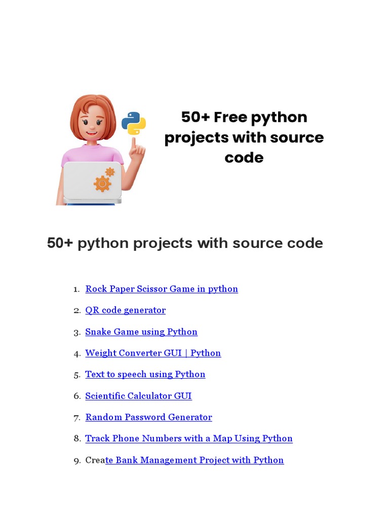 50+ Python Project With Source Code | PDF