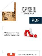 Instructivo para Hacer Informe Literario, Del Libro Cien Años de Soledad