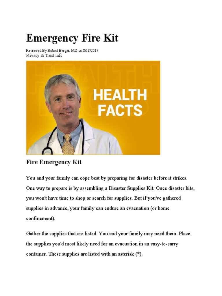 fire emergency kit PDF