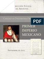 Catálogo de Documentos Originales Del Primer Imperio Mexicano PDF