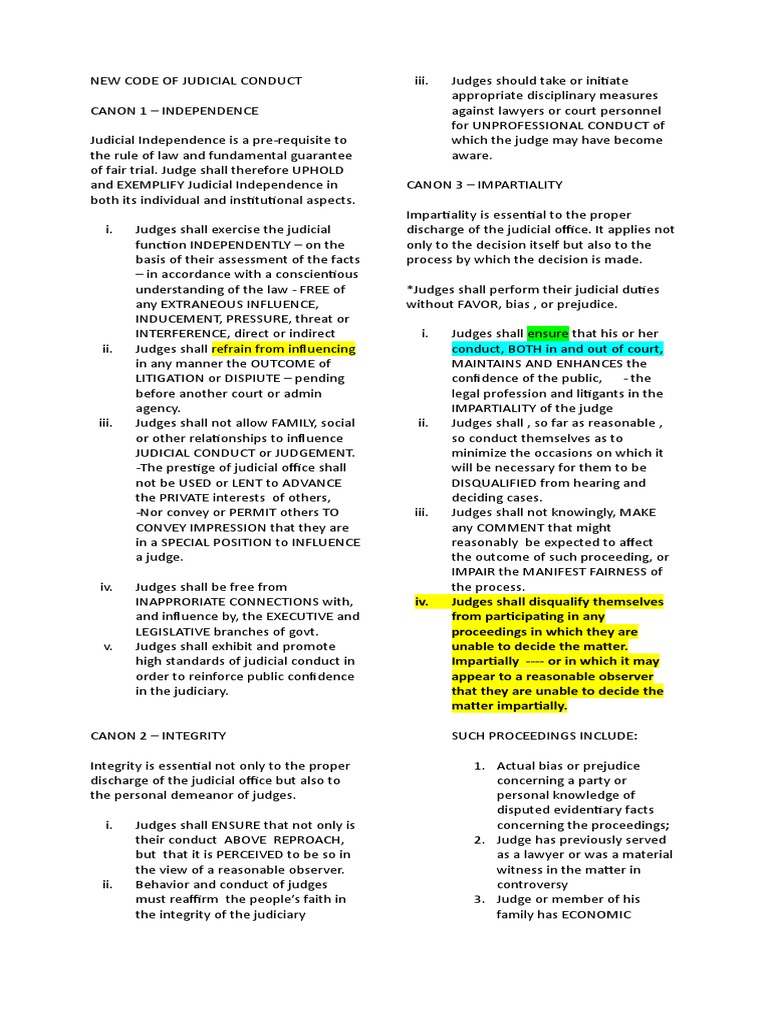 New Code of Judicial Conduct PDF