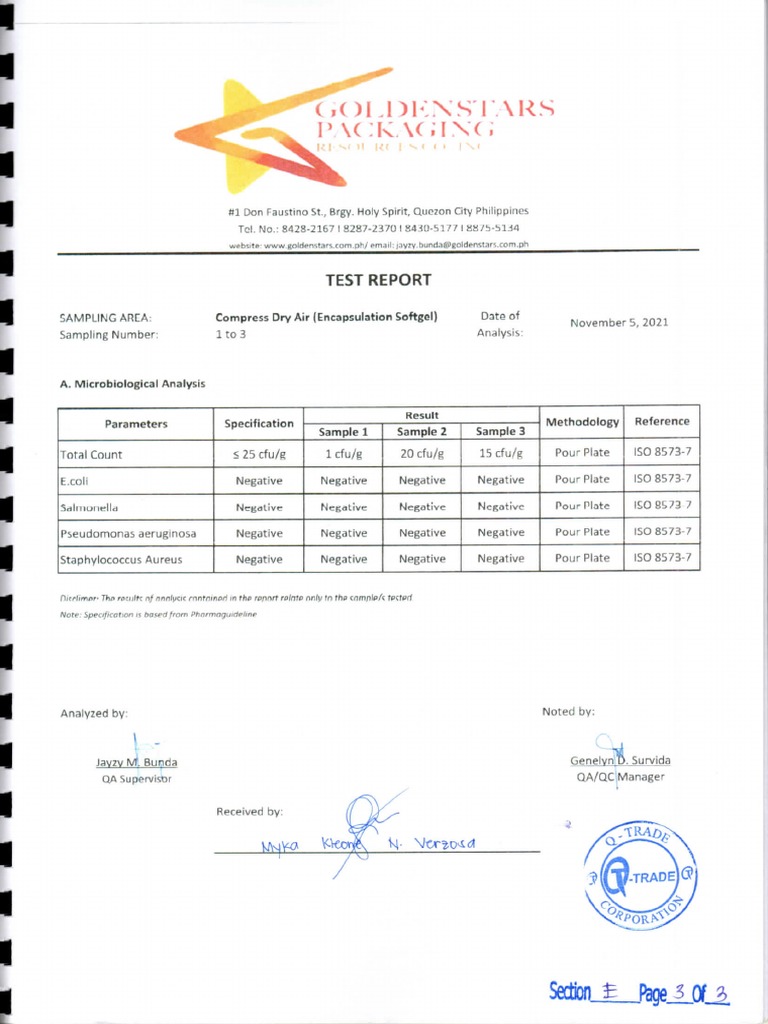 11k. Total Viable Count Compressed Air Validation Report PDF