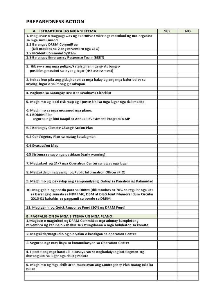 Preparedness Action | PDF