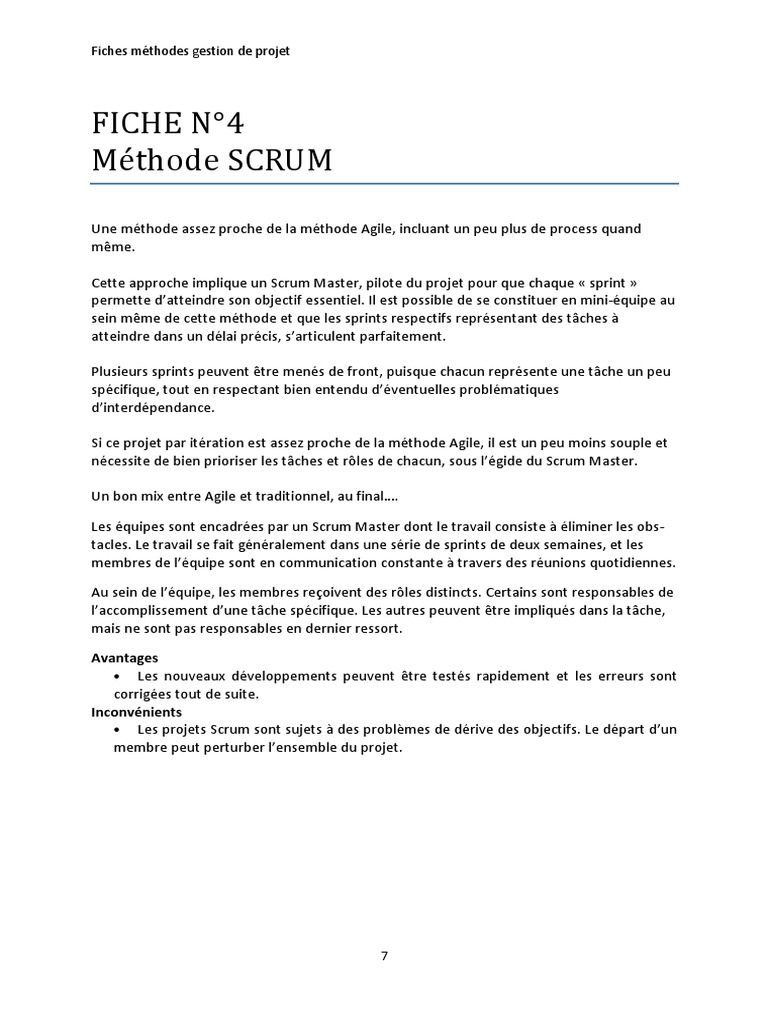 Méthode SCRUM en gestion de projet | PDF