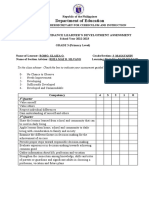 Homeroom Guidance Learner's Development Assessment (Grades 1-3)