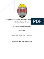 Lic. Hugo Heomar Ramos. AN111-Introducción A La Astronomía. Sección: 1100 Jahir Ricardo Avilez Rodas - 20221031131