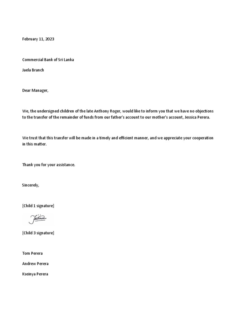 No objection Letter PDF