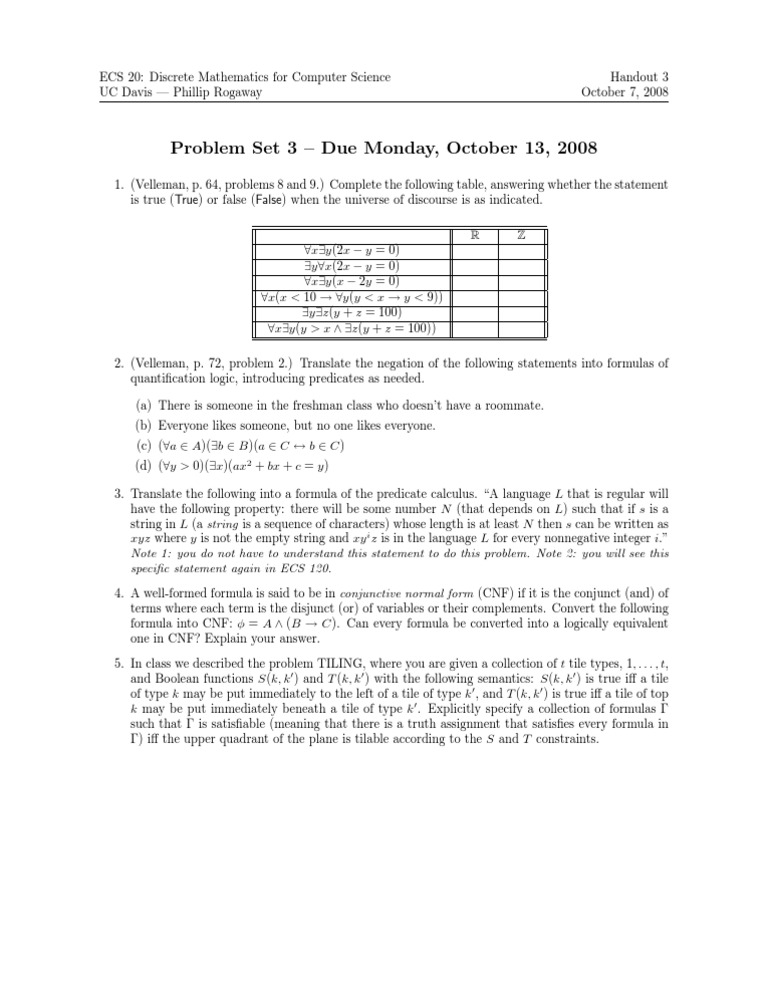 Discrete Mathematics For Computer Science | PDF