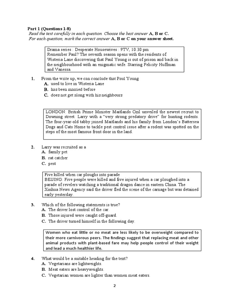 english test form 4