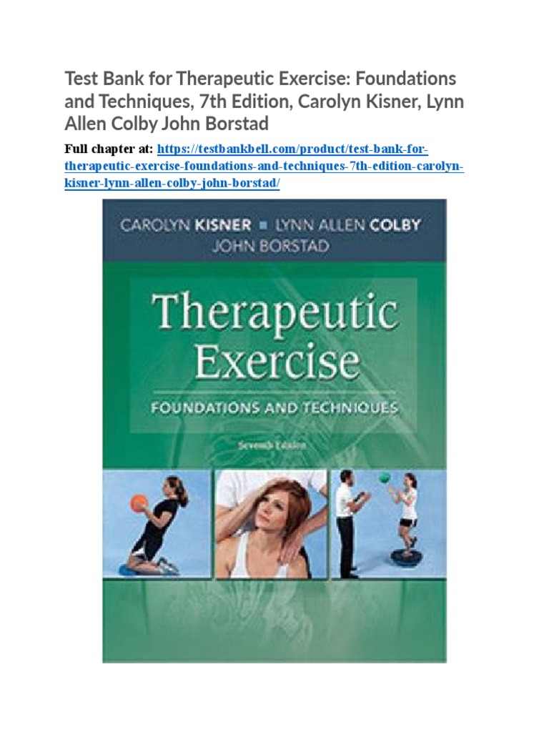Test Bank For Therapeutic Exercise Foundations and