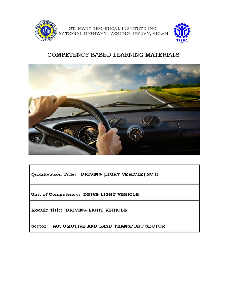 Driving Light Vehicle Training Module | PDF | Manual Transmission | Clutch