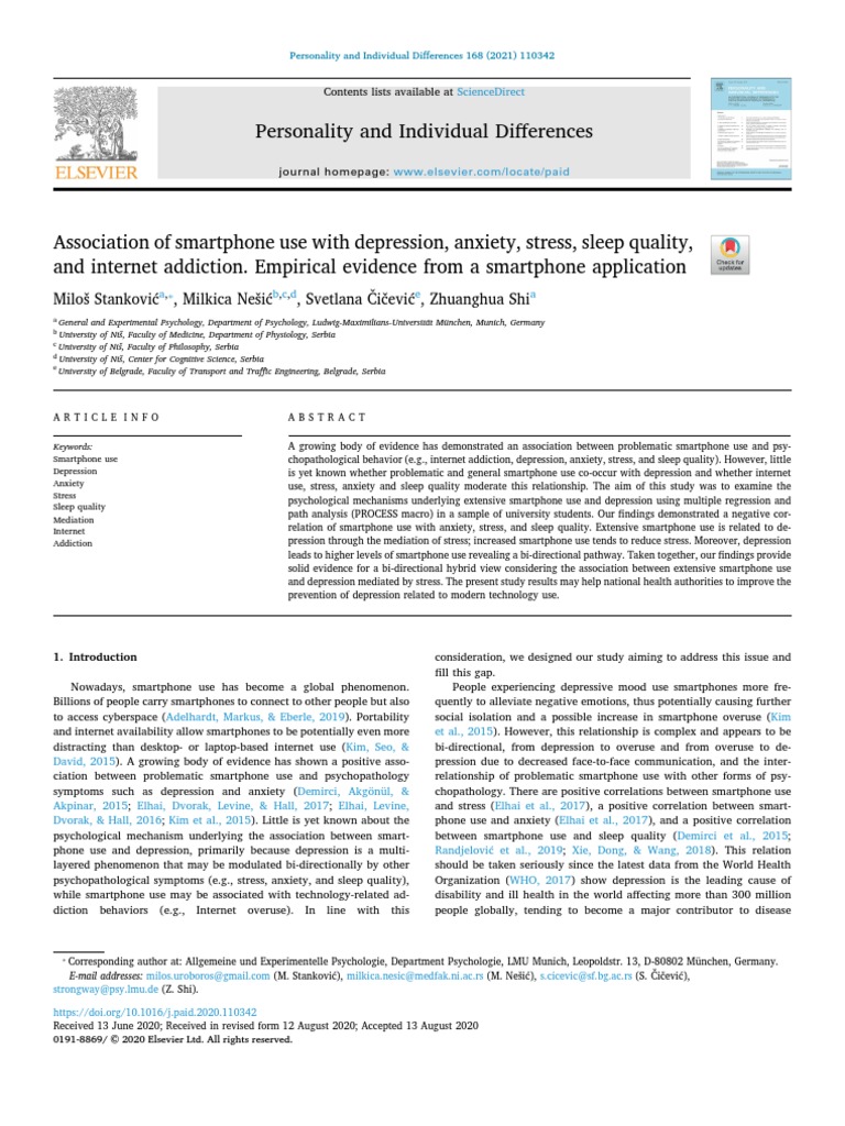 Smartphone Use and Mental Health Impact | PDF | Dependent And ...