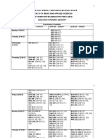 First Semester Examination Timetable, 2022-2023 Session