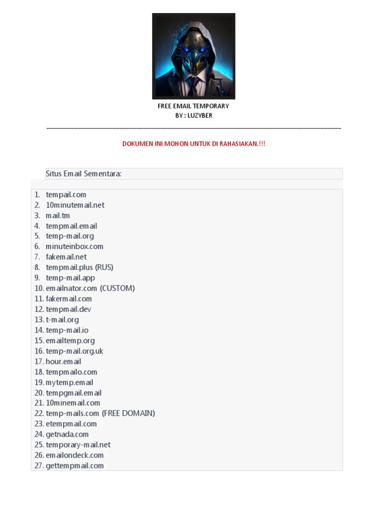 Free Email Temporary | PDF