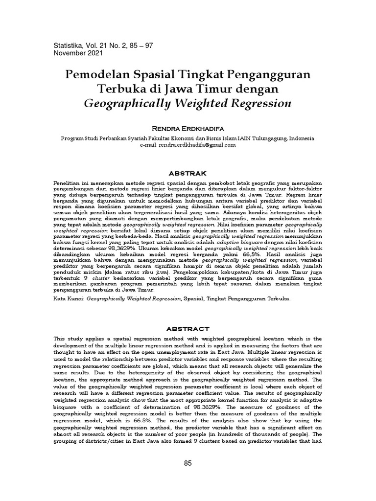 Jurnal Pemodelan Spasial