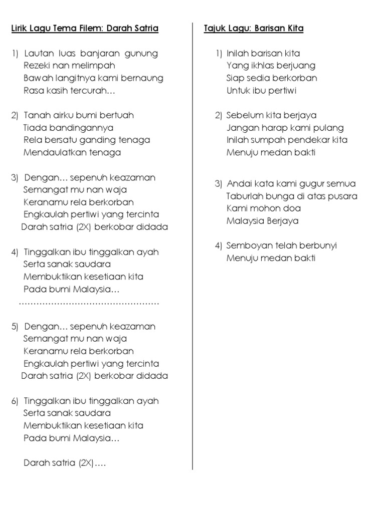 Lagu Barisan Kita