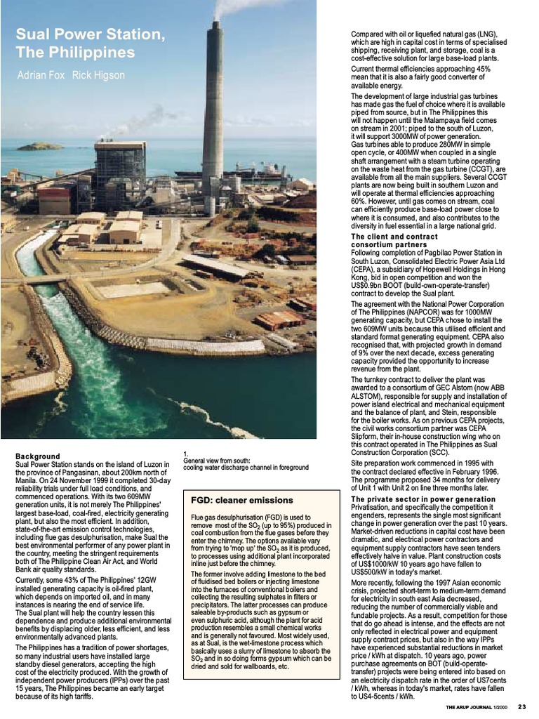 Sual Power Plant: Efficiency and Impact | PDF