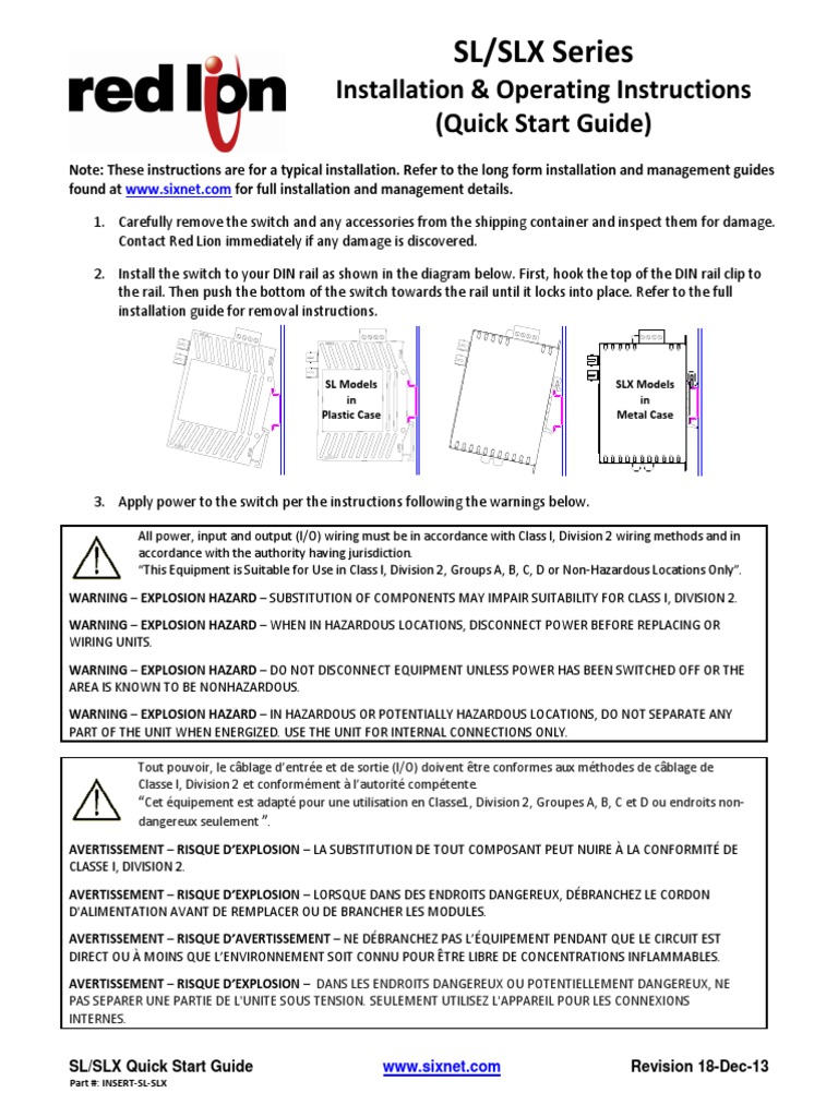 Guide d'installation rapide SL/SLX | PDF | Protocoles Internet | Réseaux