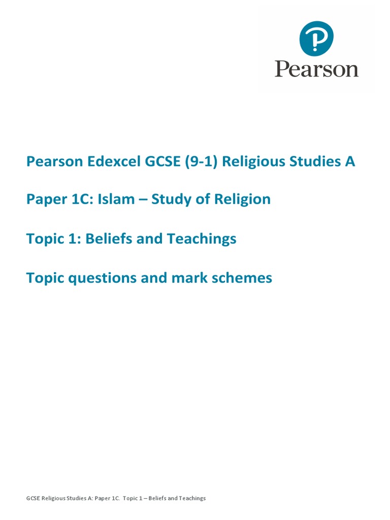 Pearson Edexcel GCSE (91) Religious Studies A Paper 1C Islam Study