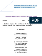 Primera Evaluación de Informática Segundo Periodo