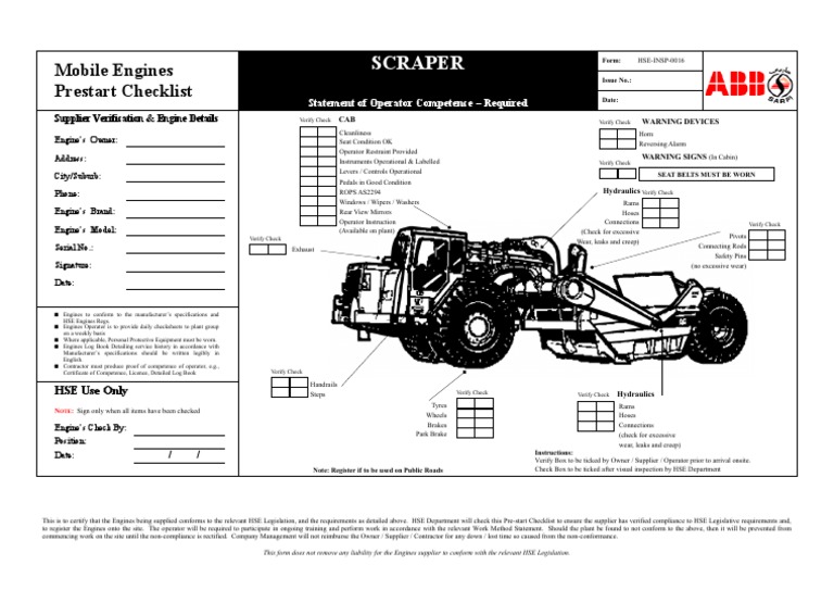 16 INSP 0016 One Engine Scraper Check | PDF | Transport | Vehicle ...