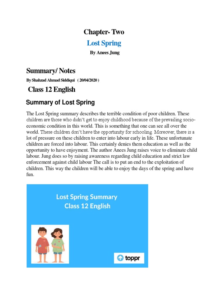Chapter-Two: Lost Spring | PDF | Wellness