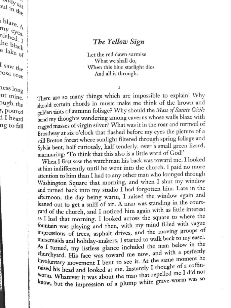 Robert W. Chambers The Yellow Sign PDF