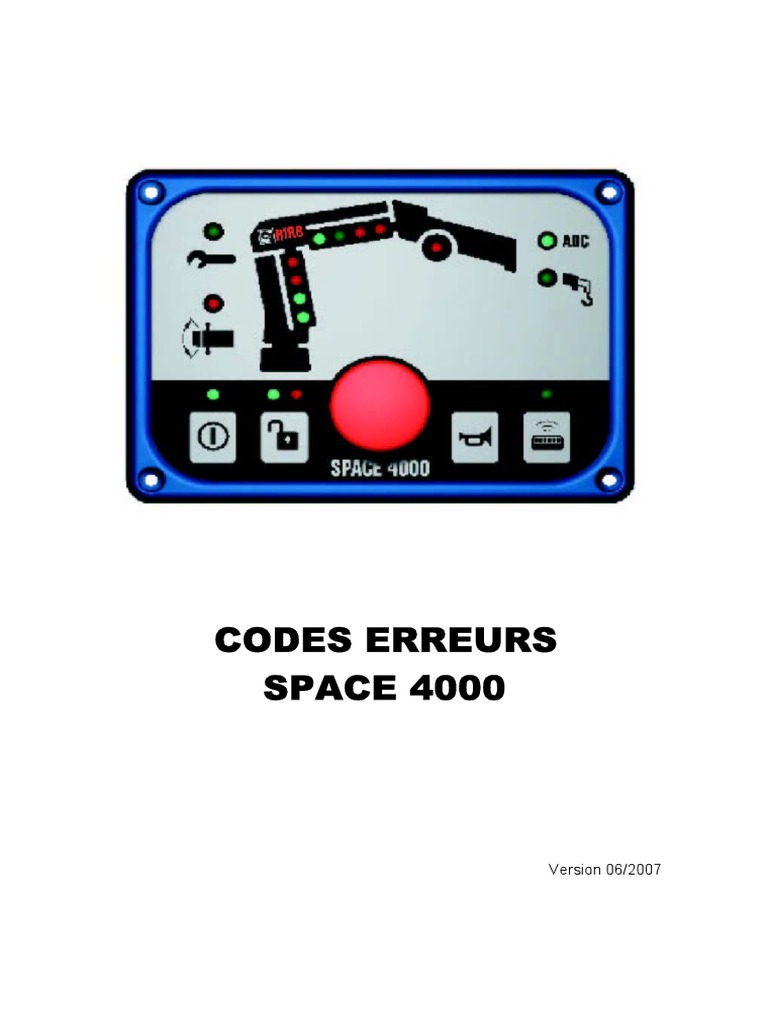Codes d'erreur grue Hiab SPACE 4000 | PDF