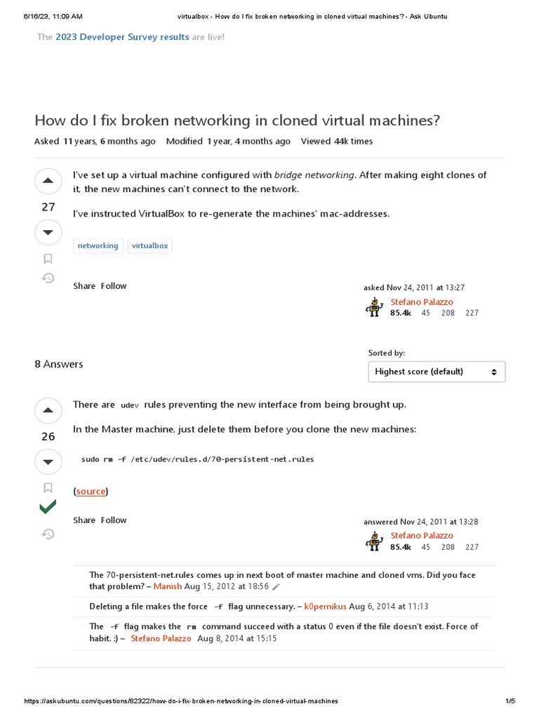 Virtualbox How Do I Fix Broken Networking in Cloned Virtual Machines