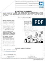 Interpretacao de Texto Literatura de Cordel 5 Ano Respostas