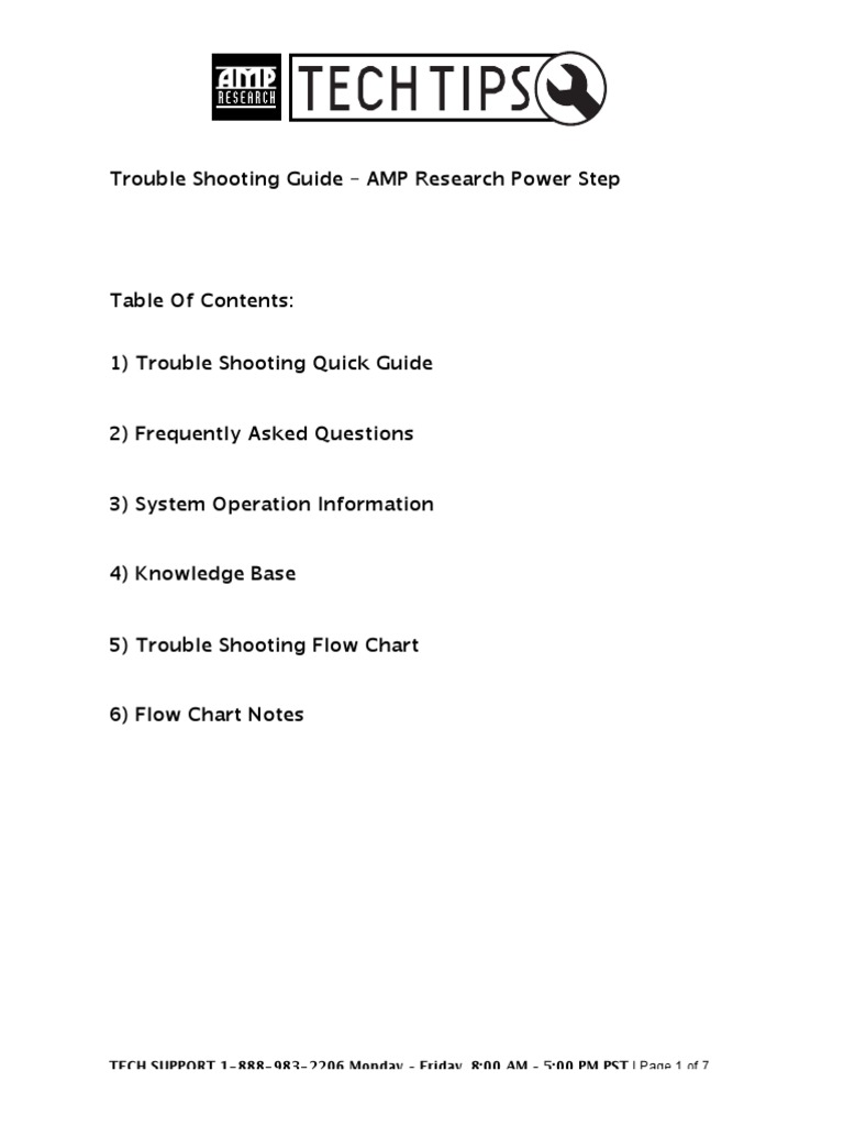 AMP Research Power Step Troubleshooting Guide | PDF | Electric Motor ...