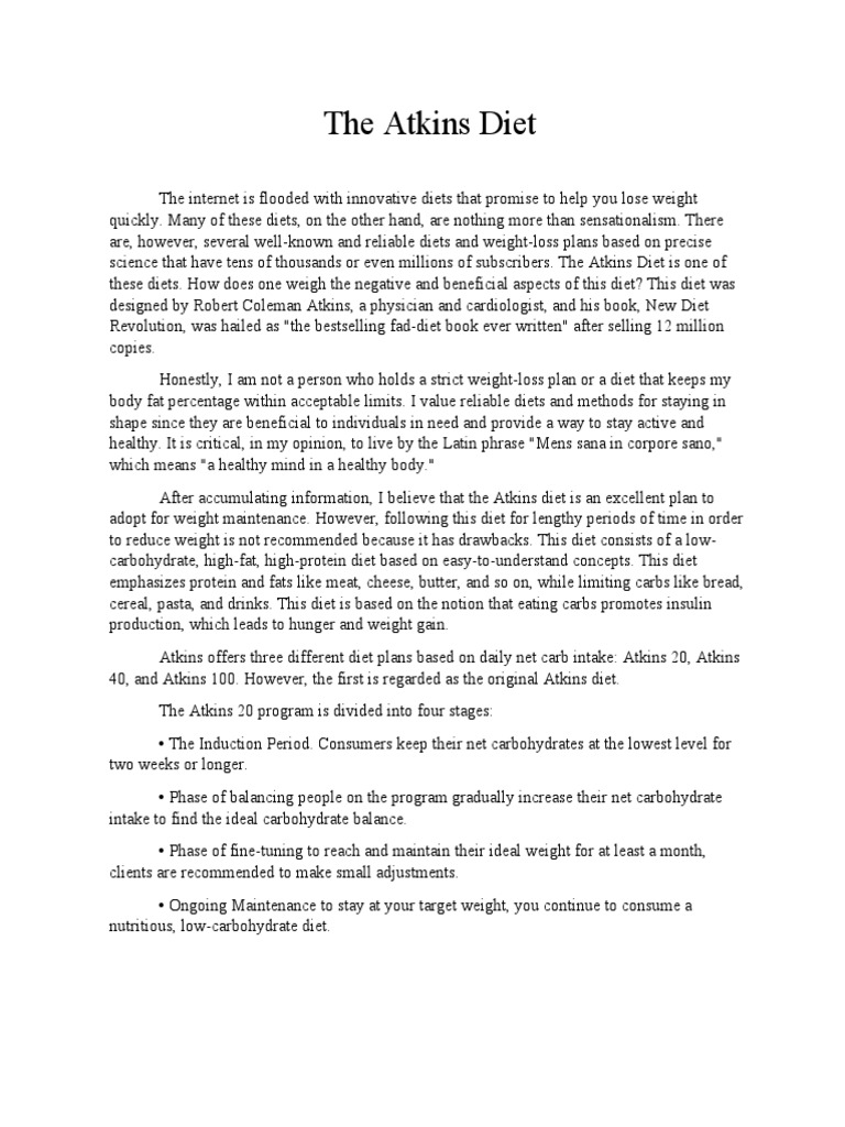 The Atkins Diet PDF