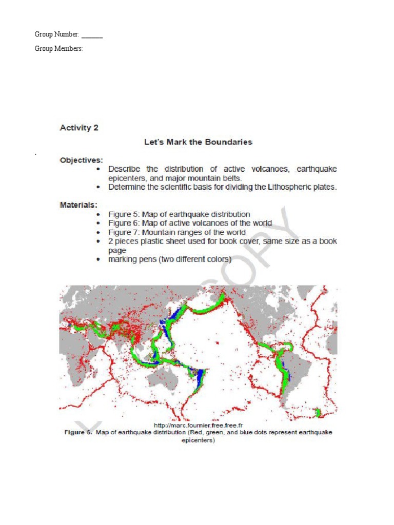 Plate Boundaries Activity PDF