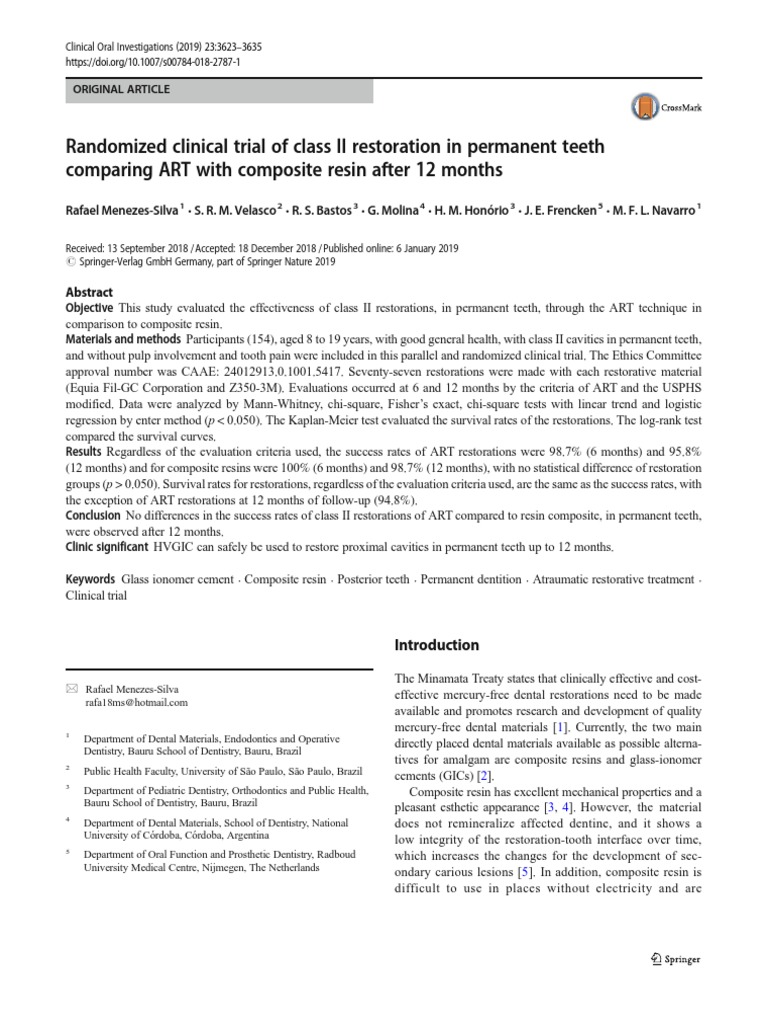 Randomized clinical trial of class ii restoration in permanent teeth