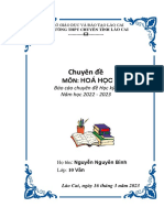 Chuyên đề: Môn: Hoá Học