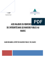 Axes Majeurs Du Renforcement de L Integrité Dans Les Marches Publics Au Hamid Benabbou, Expert Des Marches Publics, TGR, Maroc