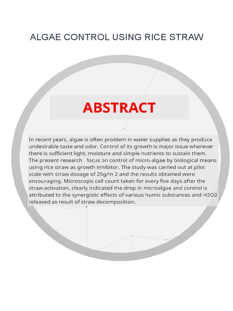 Algae Control Using Rice Straw | PDF | Wellness