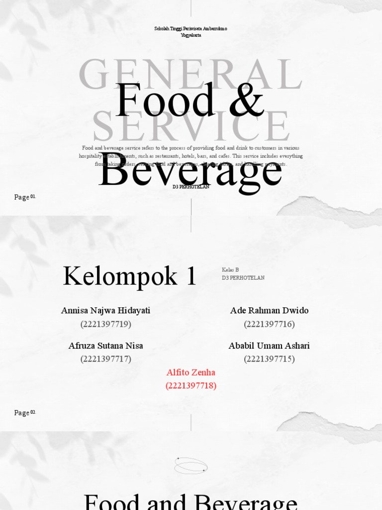 F&B Service | PDF