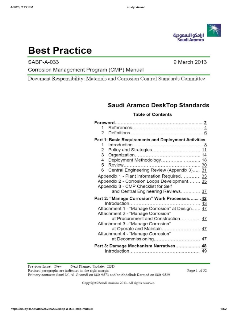 Aramco Corrosion Inspection | PDF