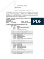 Especificaciones Técnicas Materiales Manuales