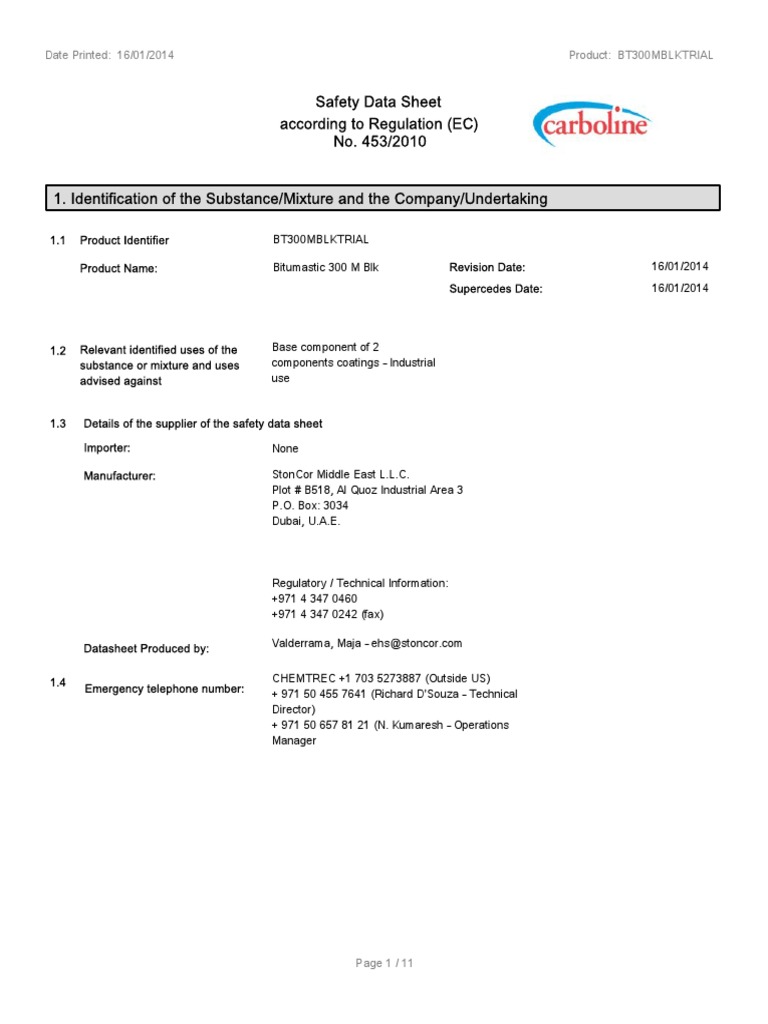 Bitumastic 300 M Part A | PDF