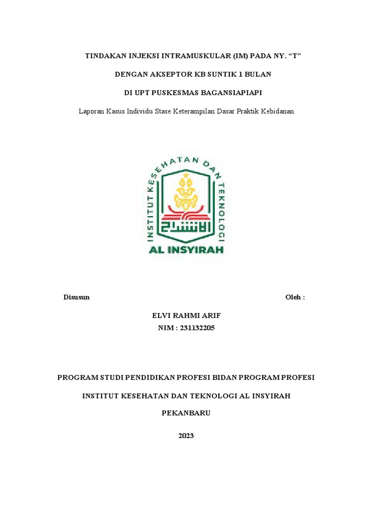 Injeksi IM pada Akseptor KB Suntik 1 Bulan | PDF