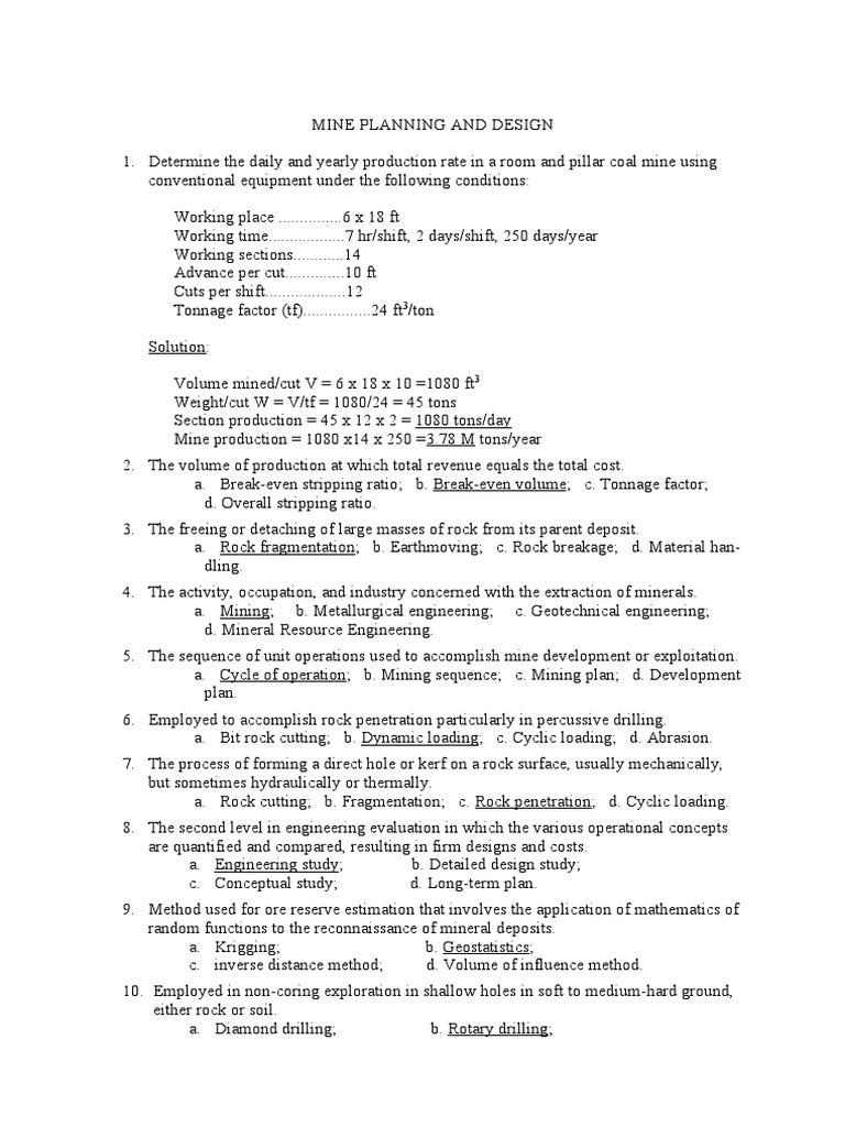 Mine Planning And Design Pdf Depreciation Present Value