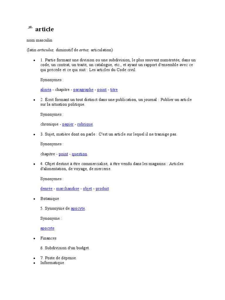 Article alin a paragraphe point titre pdf