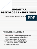 Pengantar Psikologi Eksperimen P2