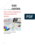 Actividad Integradora Fase 5 Control Diagrama de Gantt para Gestion Del Proyecto