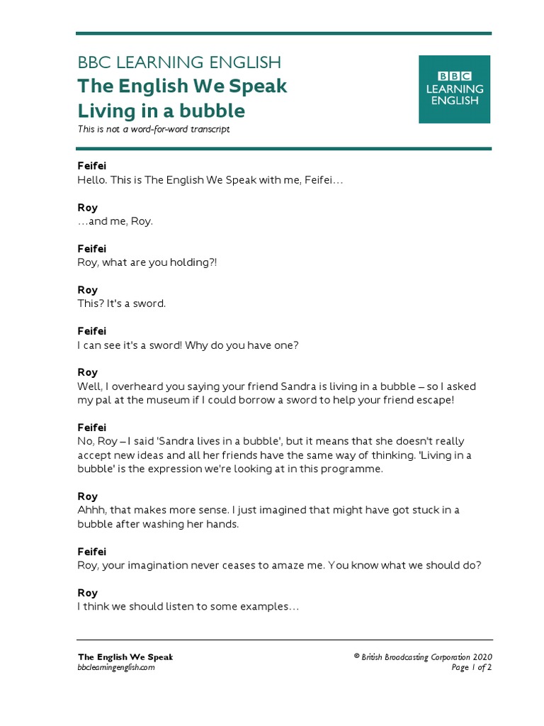 living in a bubble PDF