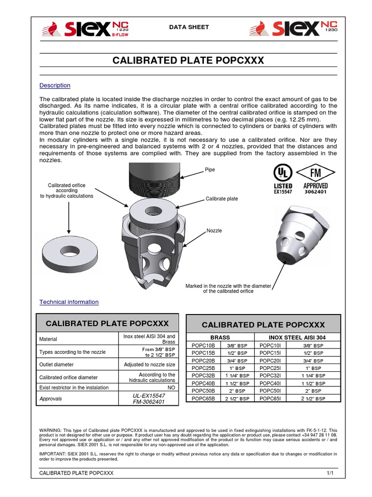 Calibrated Plate POPCXXX Specifications | PDF | Equipment | Building ...