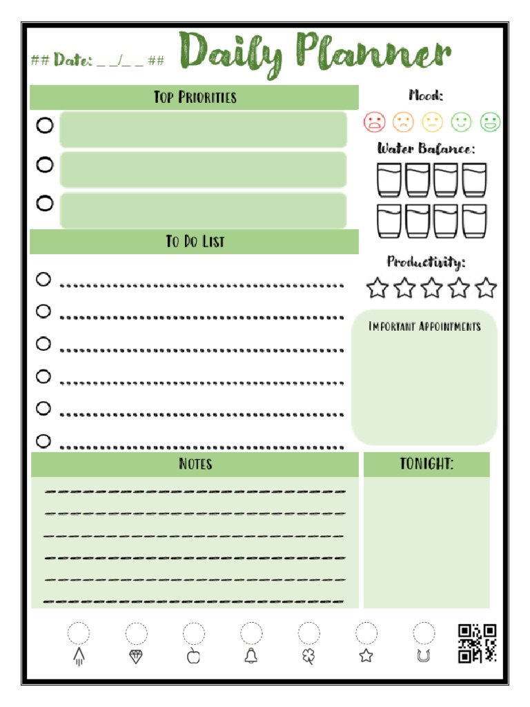 Daily Planner Template | PDF